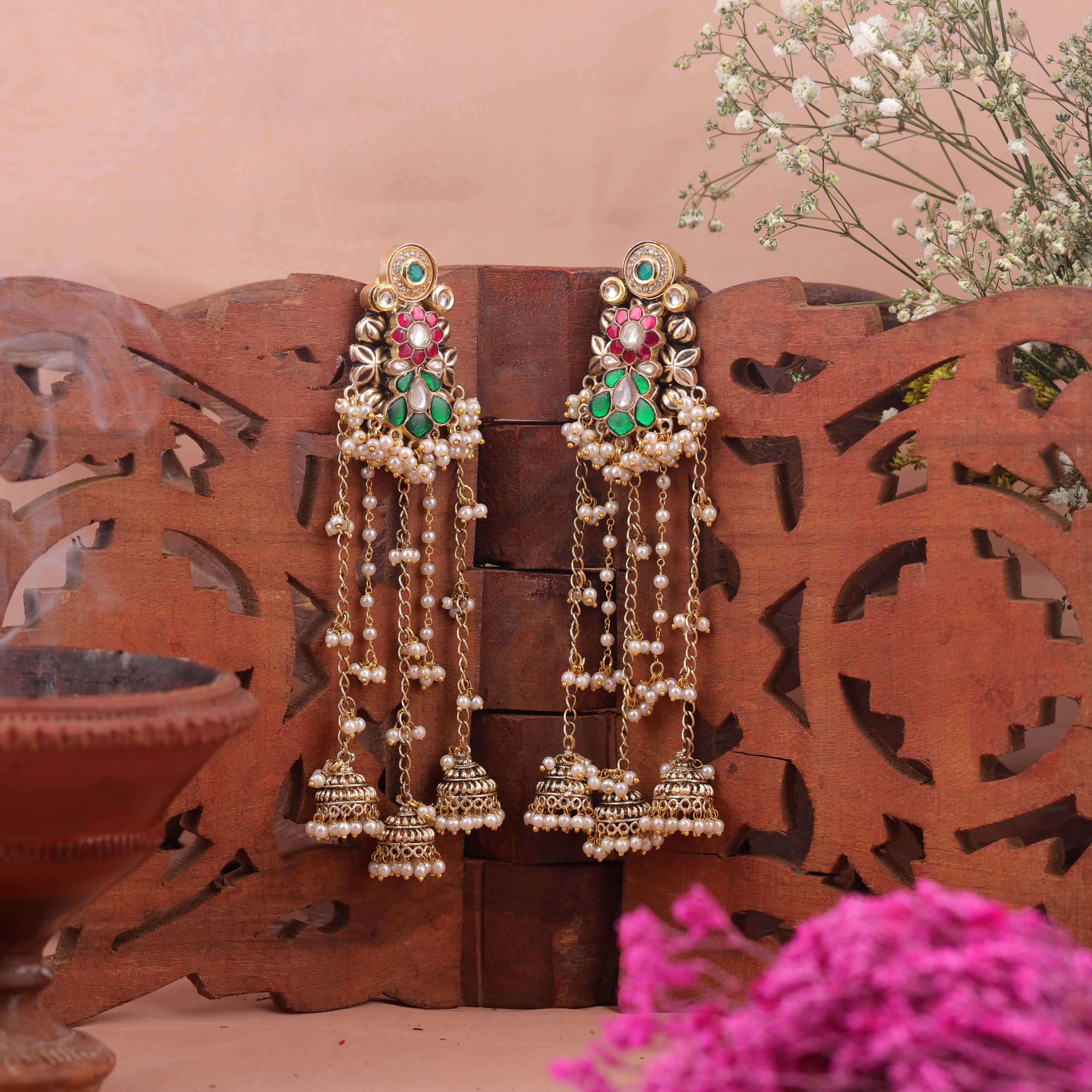 Jhankar Kundan Meena Jhumka